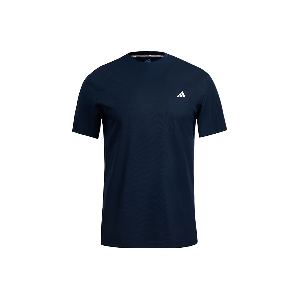 Adidas Круглый вырез Короткий рукав Мужской Темно-синий