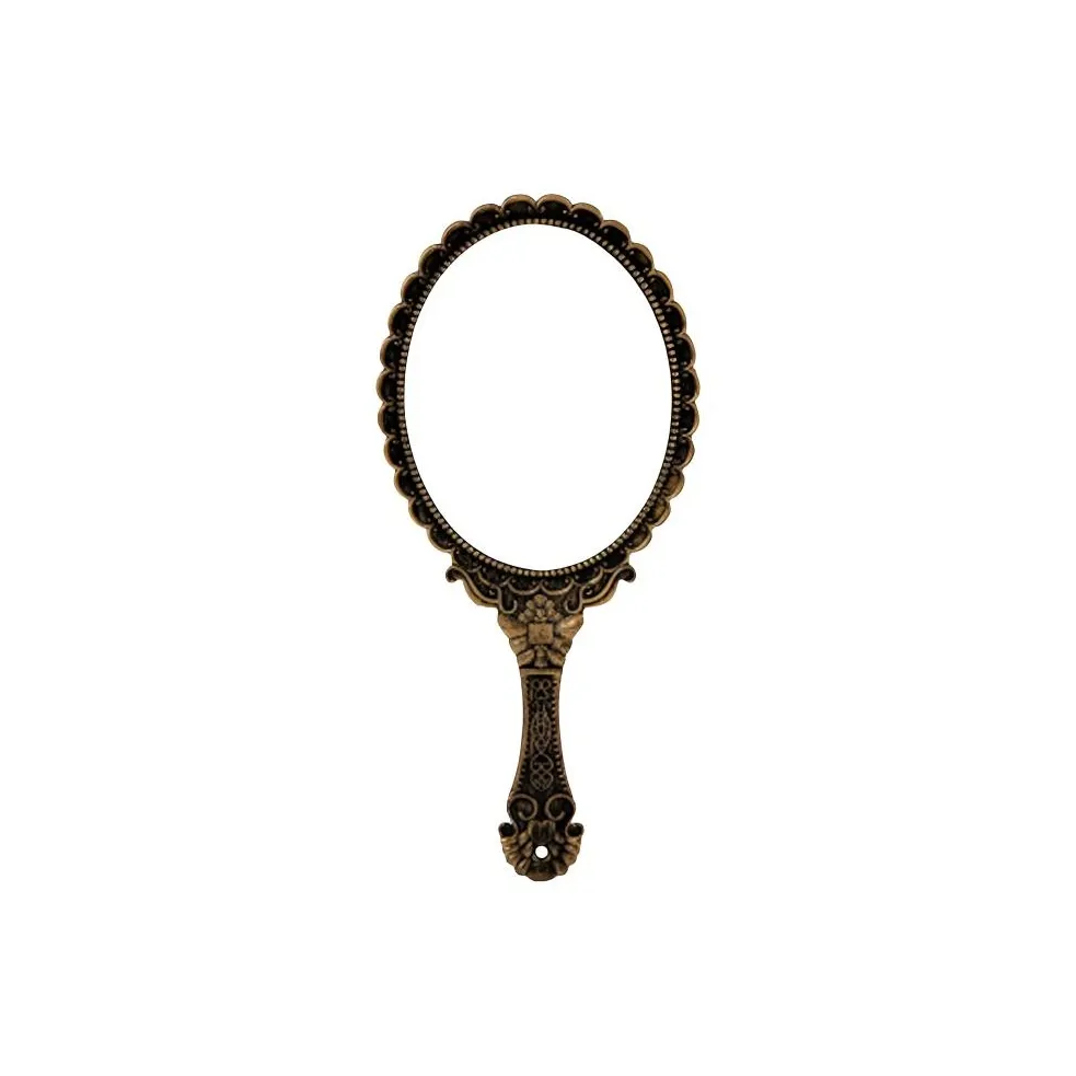 YUNNA Креативный Винтаж Цветочный Розово-золотой HD Ручной Зеркало для макияжа Портативный Путешествие Компаньон Кружевная отделка Зеркальце