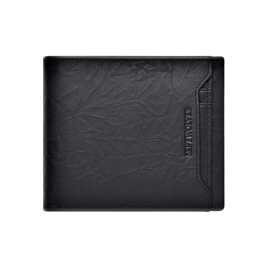 SEPTWOLVES Кошелек из коровьей кожи Мужской Черный