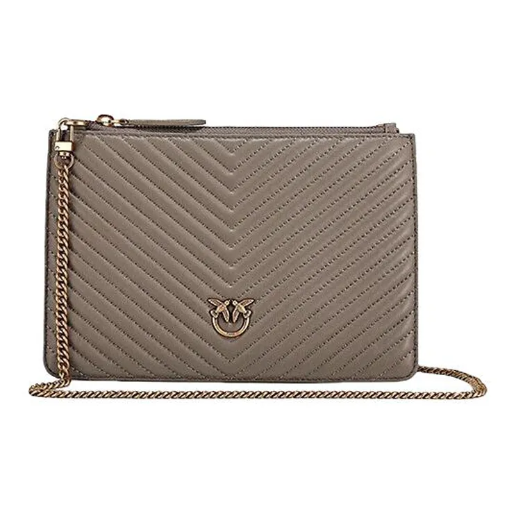 PINKO Овчина Сумка через плечо Сумка на плечо Женская Серого цвета