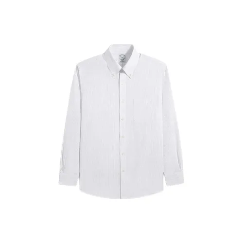 Brooks Brothers Синие с Белым Lettering Мужские Рубашки