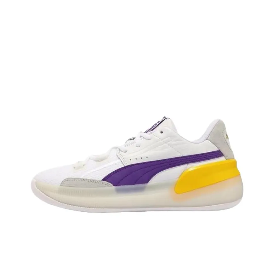 PUMA Clyde Hardwood Износостойкие Дышащие Низкие Баскетбольные Кроссовки Унисекс Белые