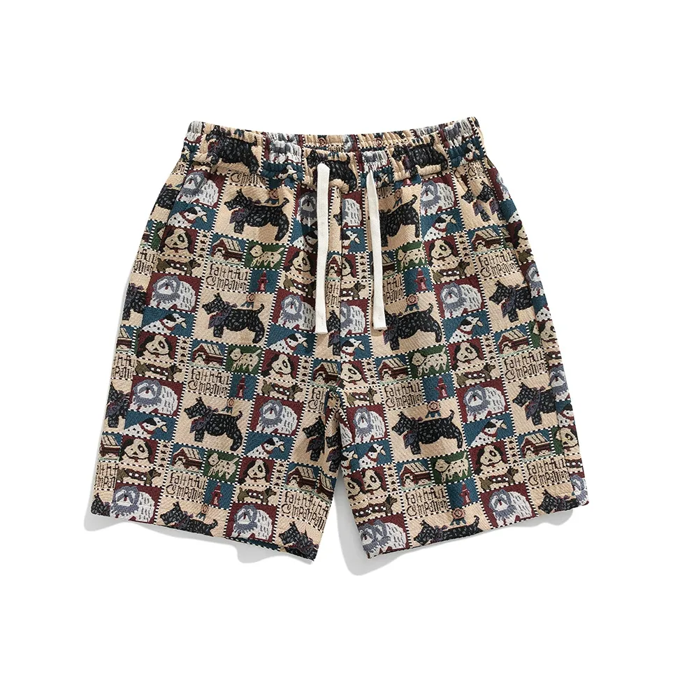 SOCKKEY Вышивка Собака Унисекс Повседневные шорты