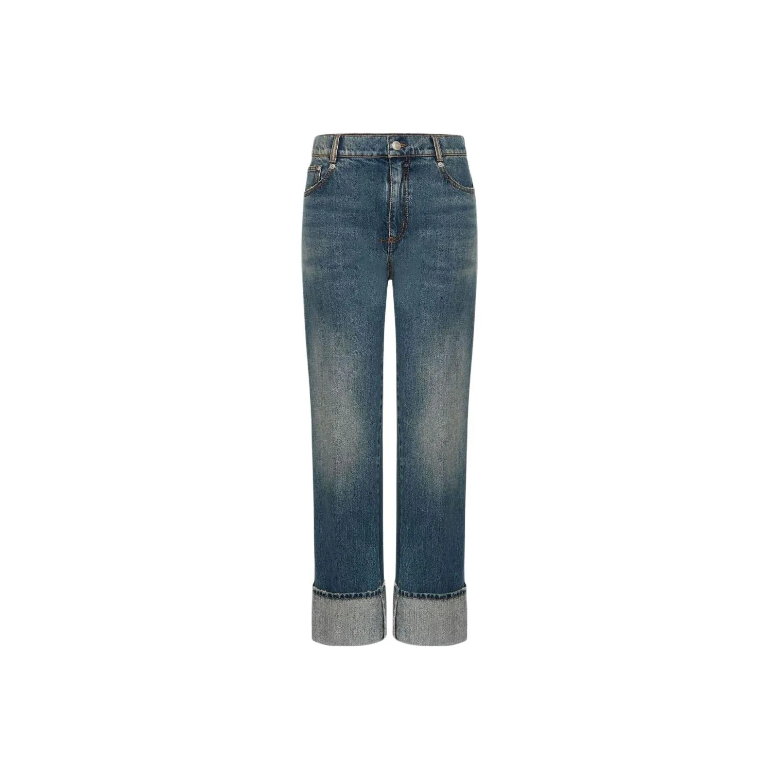 Alexander McQueen Turn Up Hem Boyfriend Jeans