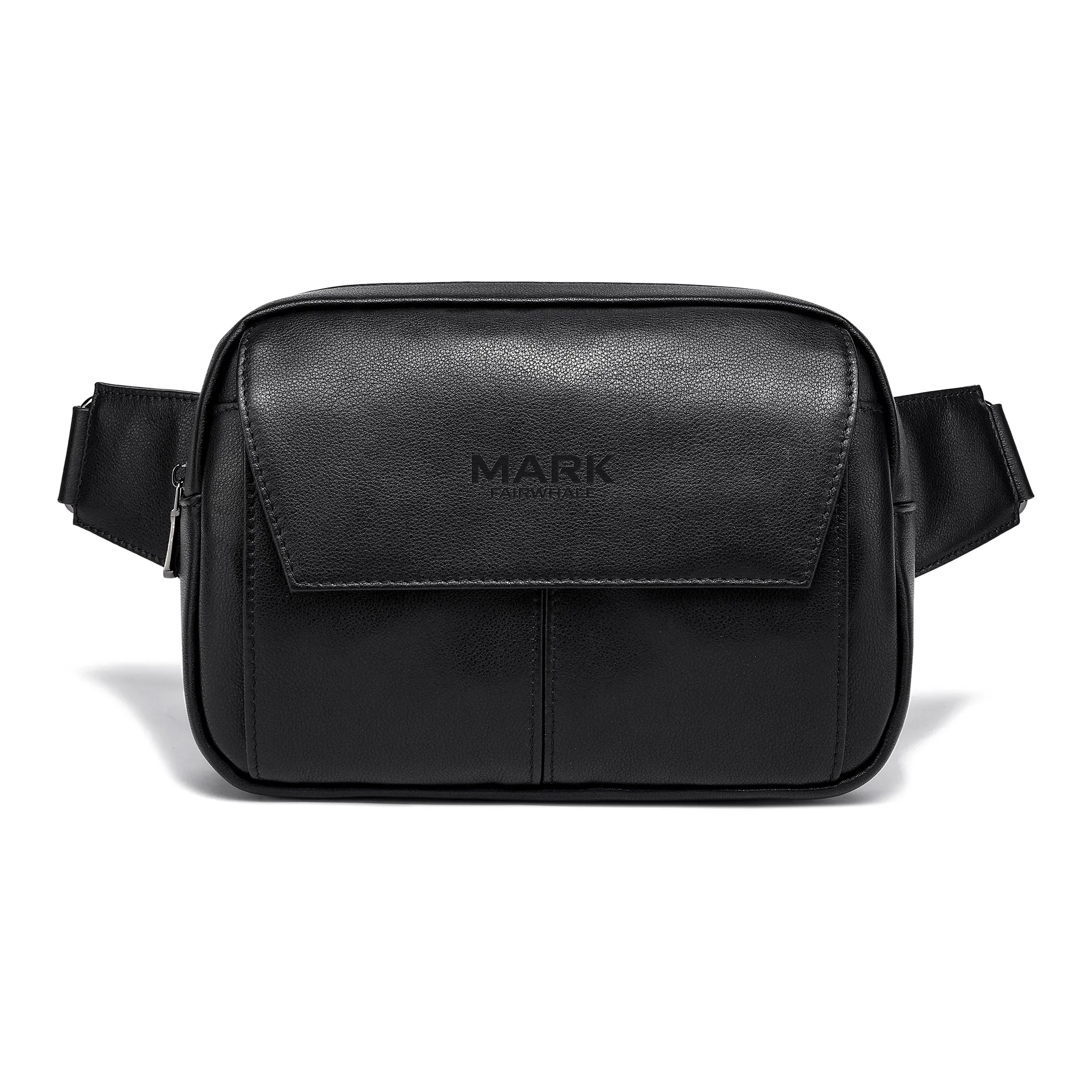 FAIRWHALE Сумка через плечо из коровьей кожи поясная сумка для мужчин черная