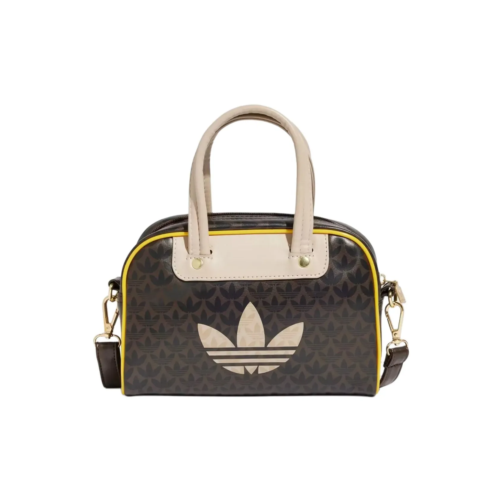 Adidas Originals Polyurethane Bowling Bag Handbag Women's Dark Brown