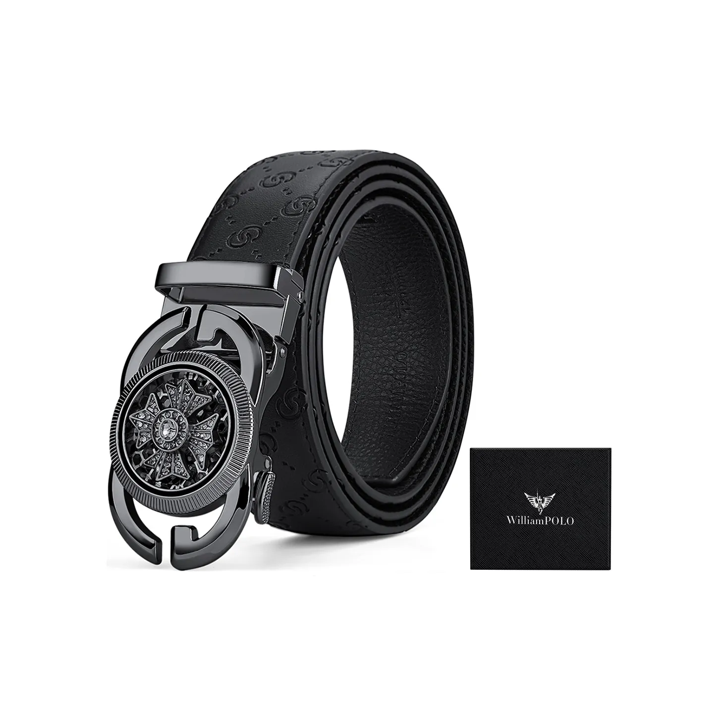 WilliamPOLO Ремни из коровьей кожи Мужские металлические золотые ширина 3,5 см