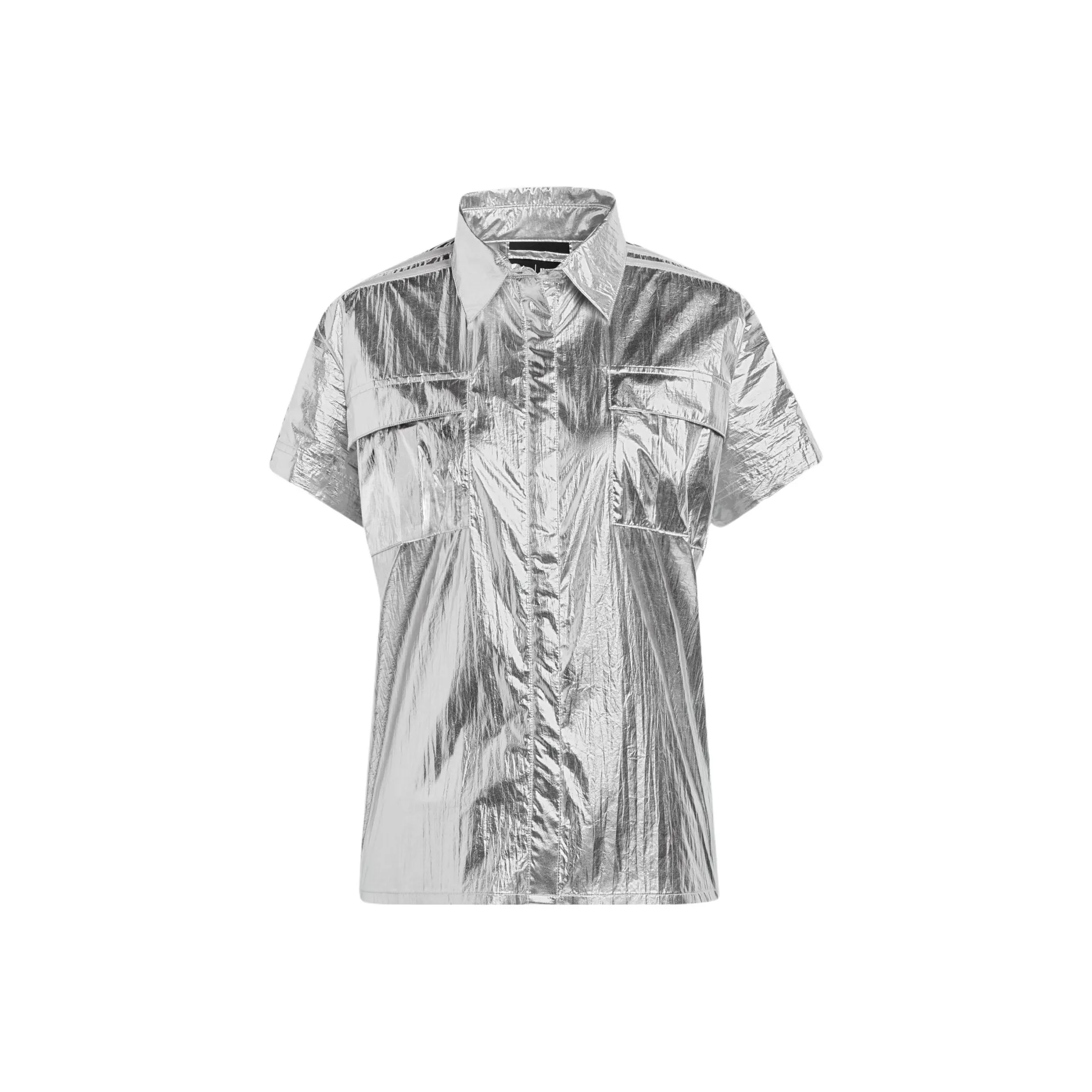Adidas Ivy Park Metallic Shirt Plus Size Silver Metallic