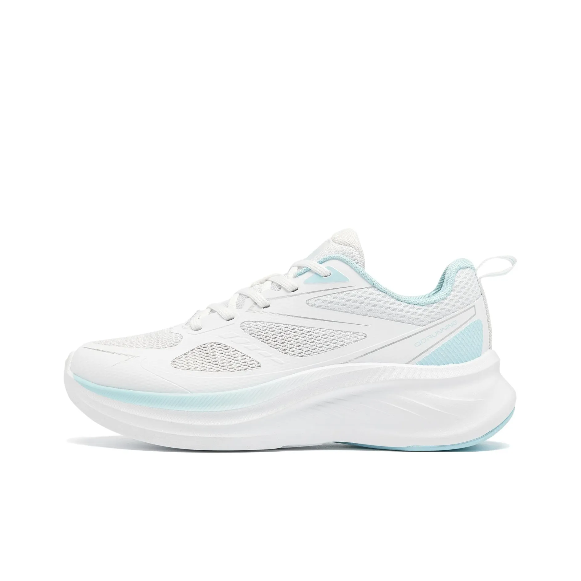 QIAODAN Abrasion Resistant Slip Resistant Low Top Casual Sprint Running Shoes Women's White Blue