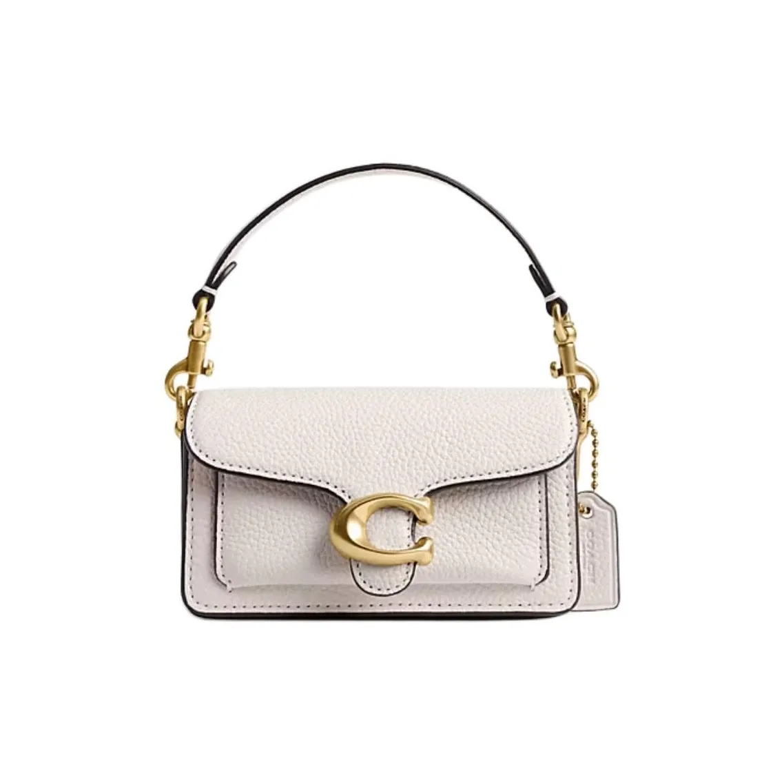 COACH Tabby Cow Leather Crossbody One Shoulder Handbags Small Size Women's Chalk White