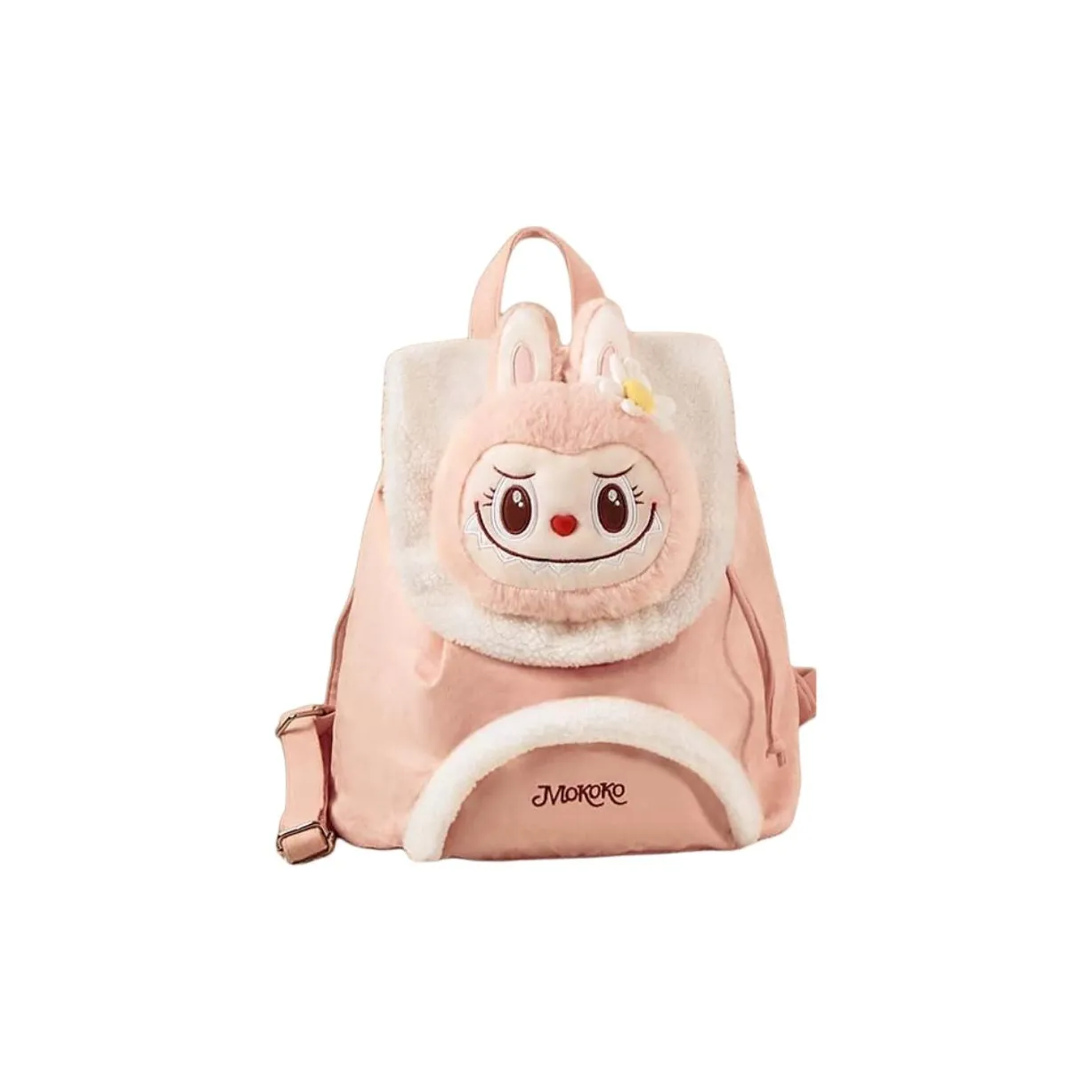 POP MART Коллаборация Edición Рюкзак из полиэстера Женские Розовый и Белый