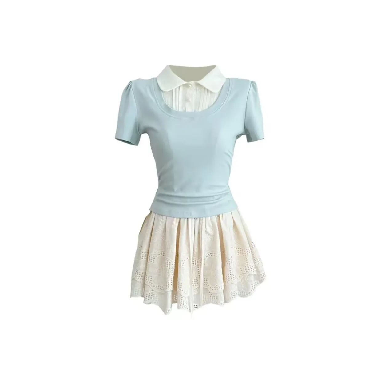 EMDPN Светло-синий Женские Комплекты с юбкой