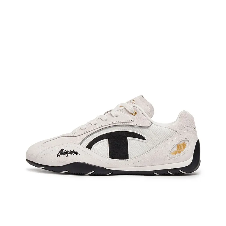 Champion Racing Support Low Top Casual Shoes Men's Black Milk White Чемпион Racing Low Top Повседневная Обувь Мужская Черный Молочный Белый