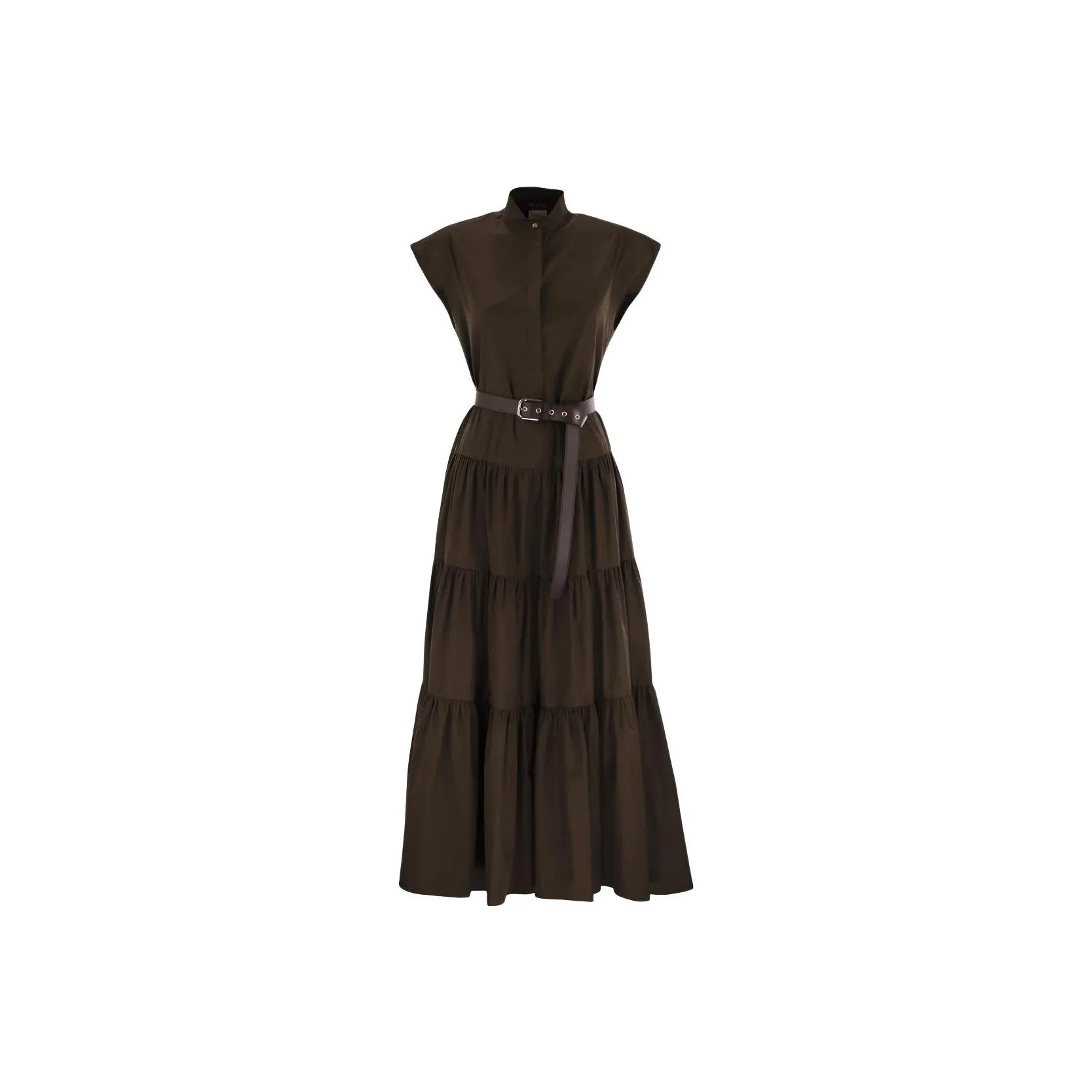 Max Mara Studio Bairo Belted Sleeveless Dress