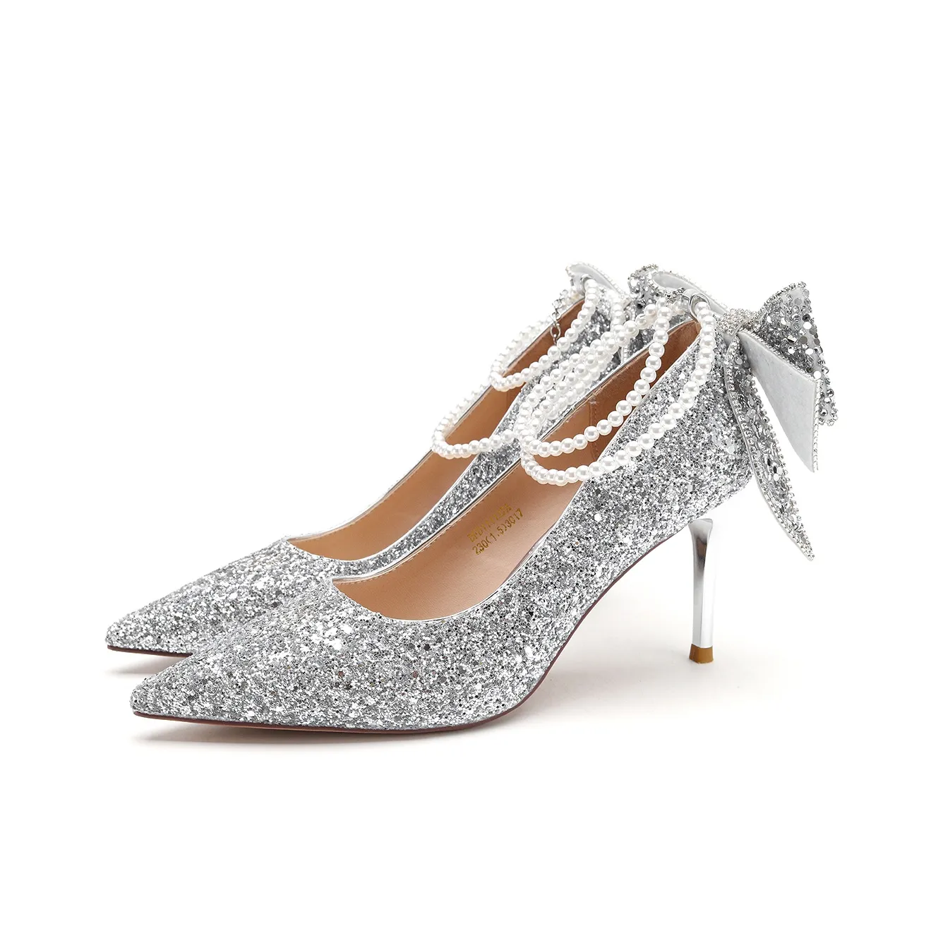 D Fuse SCANDINAVIA Узкий каблук Высокие каблуки 7,8 см Женские Серебряные