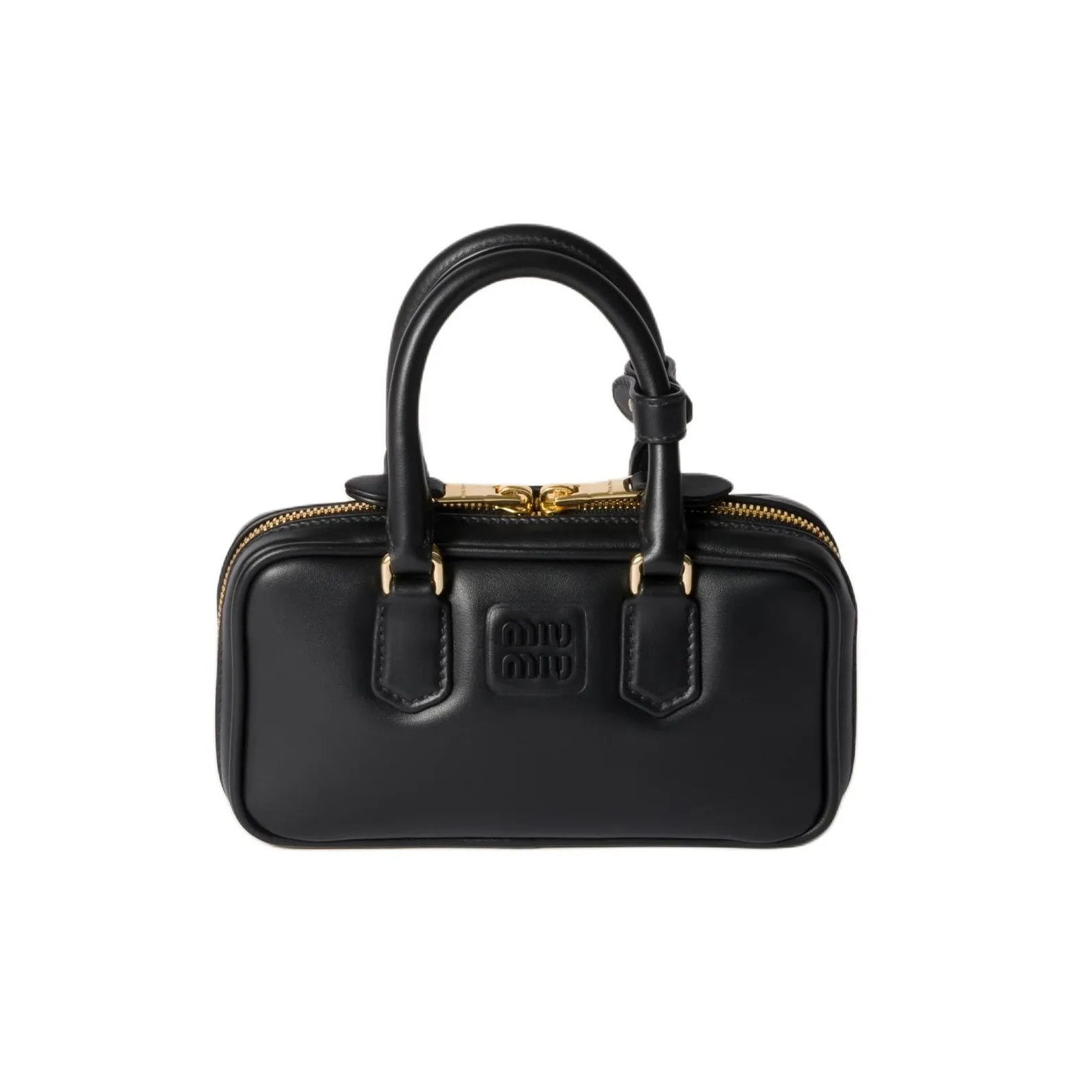 MIU MIU Arcadie Leather Mini Shoulder Bag Tote Bag Women's Black