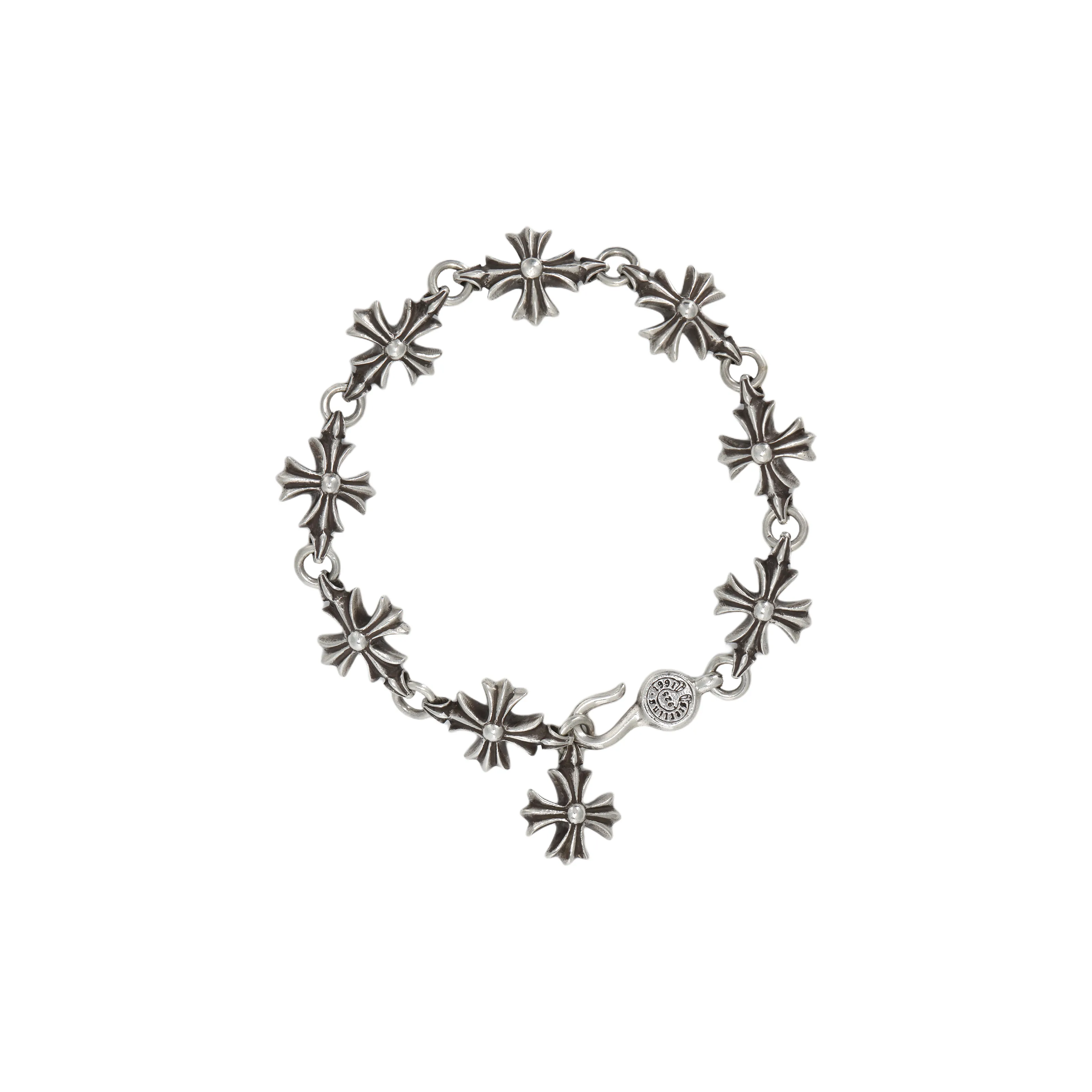 Chrome Hearts 925 Sterling Silver Bracelets Unisex Black/Silver