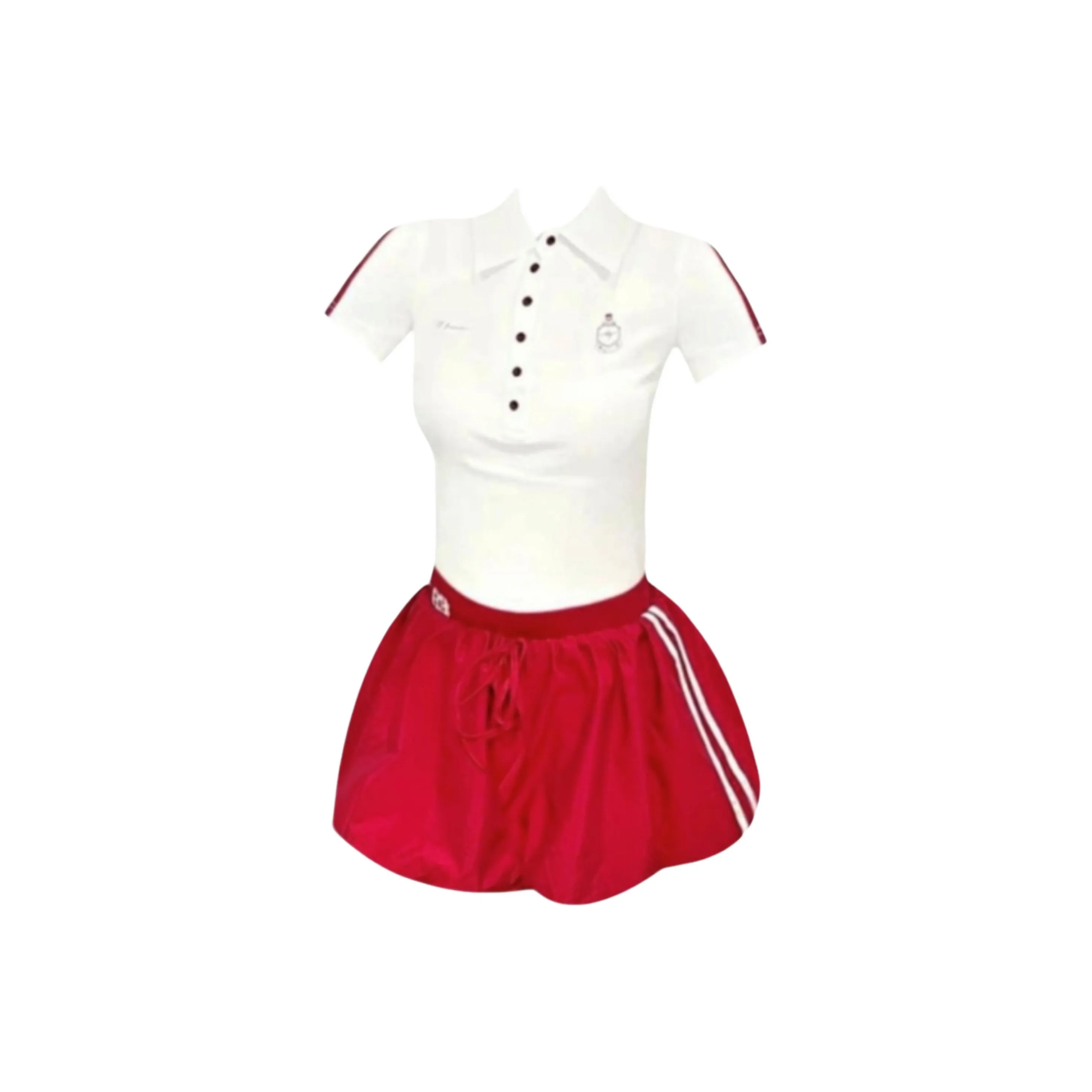 EMDPN Экрю, Красный Женские Комплекты с юбкой