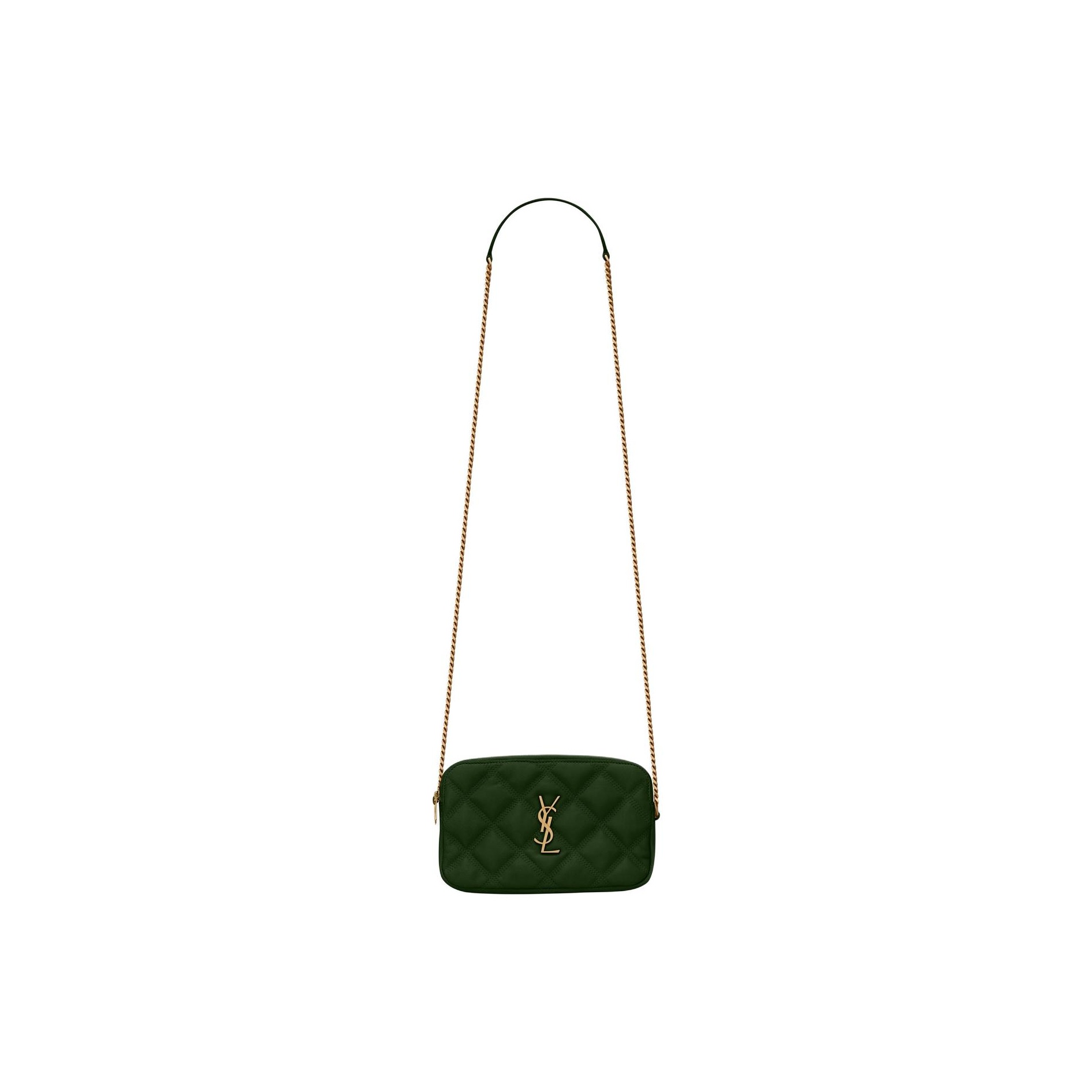ショルダーバッグ・ポシェット Saint Laurent Shoulder Bags Women Leather Green/Moss Le 5 à 7 Small leather shoulder bag in green - Saint Laurent