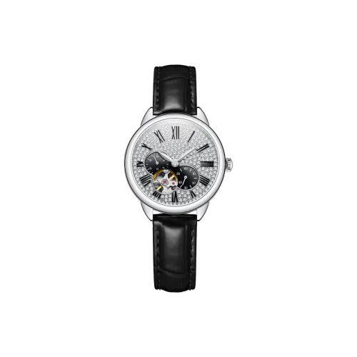 DAVENA Механические часы Movement Женские из коллекции Dotted Eye, 37 мм, серебряные