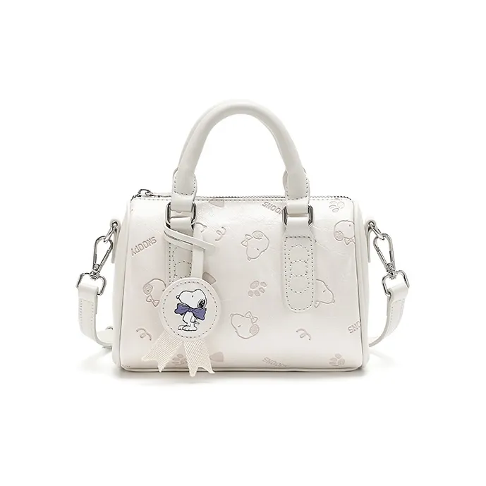 SNOOPY PU (полиуретан) Бостон Сумка Сумка через плечо Женская Экрю