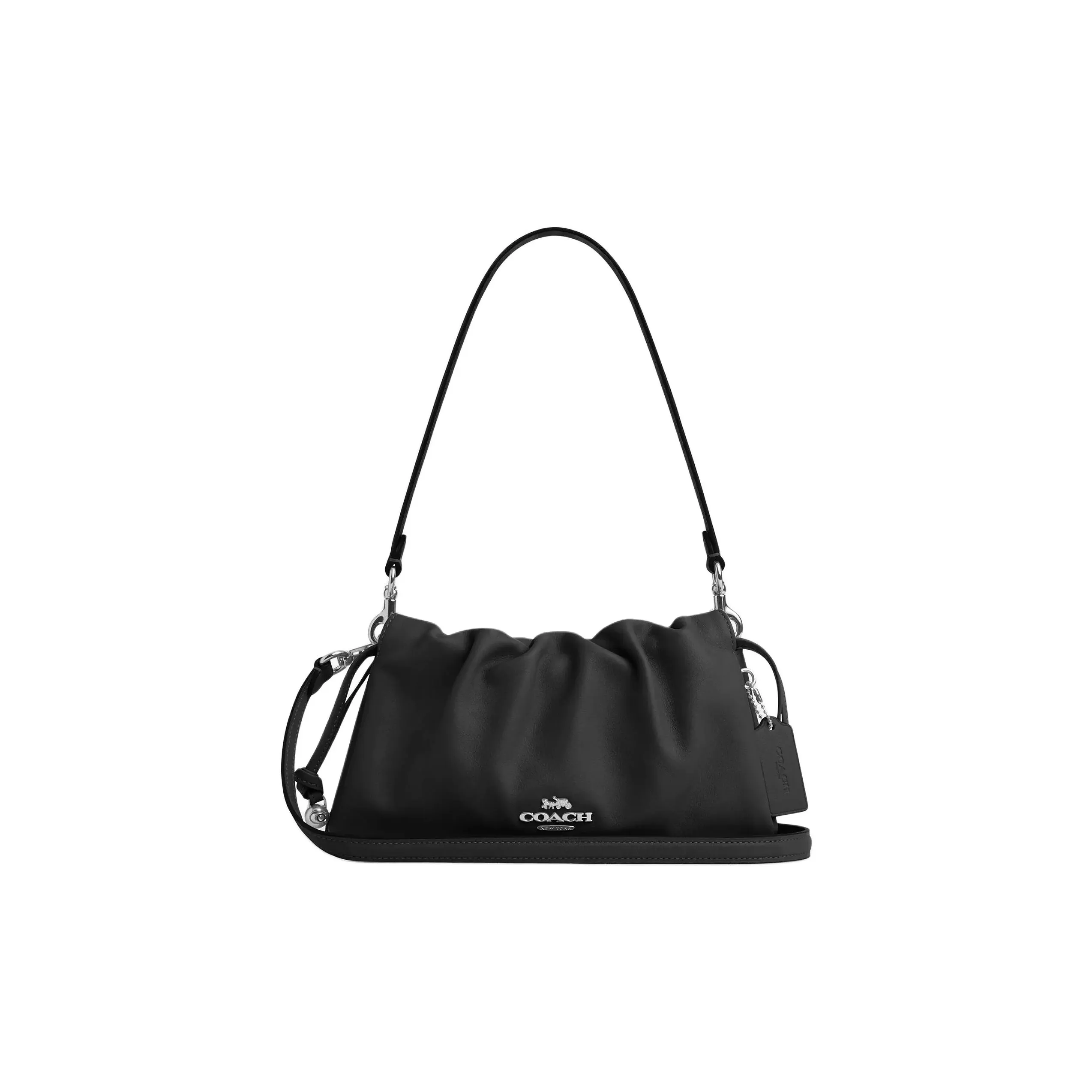 COACH Faye Cow Leather Cloud Bag, Handbag, Shoulder Bag Trumpets Women's Black