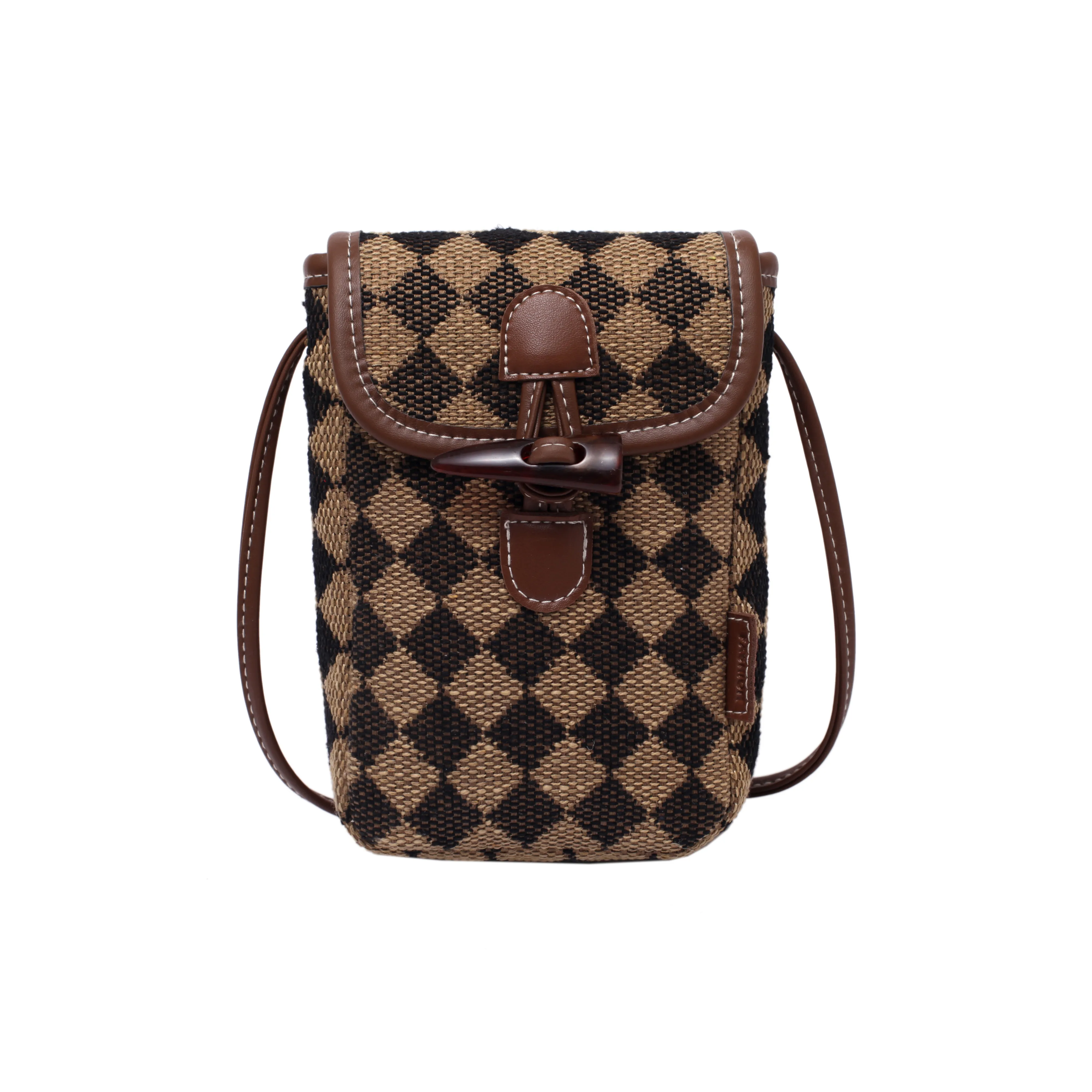 morellybear ПУ (полиуретан) Сшитый Холст Чехол для телефона Сумка через плечо Женская Многоцветная