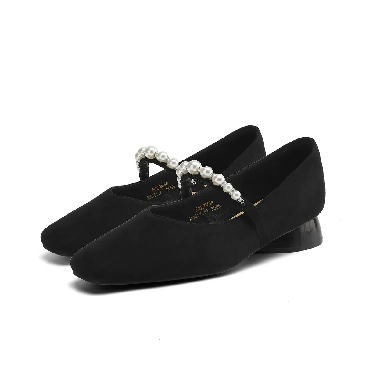 FOXER Грубый каблук Мэри Джейн Женские Туфли Черные