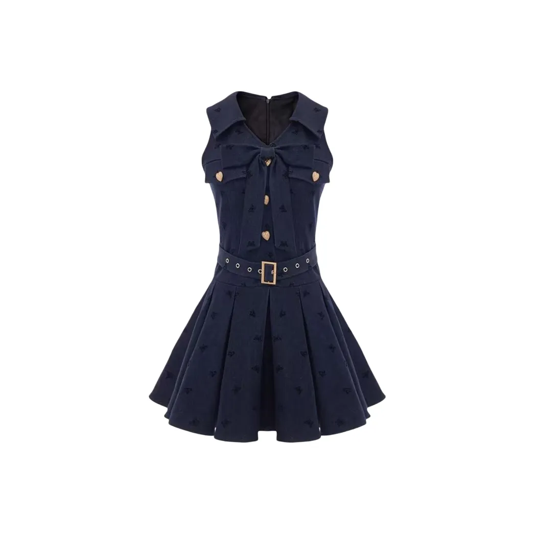 AFGGD Темно-синий Женские Платья без рукавов