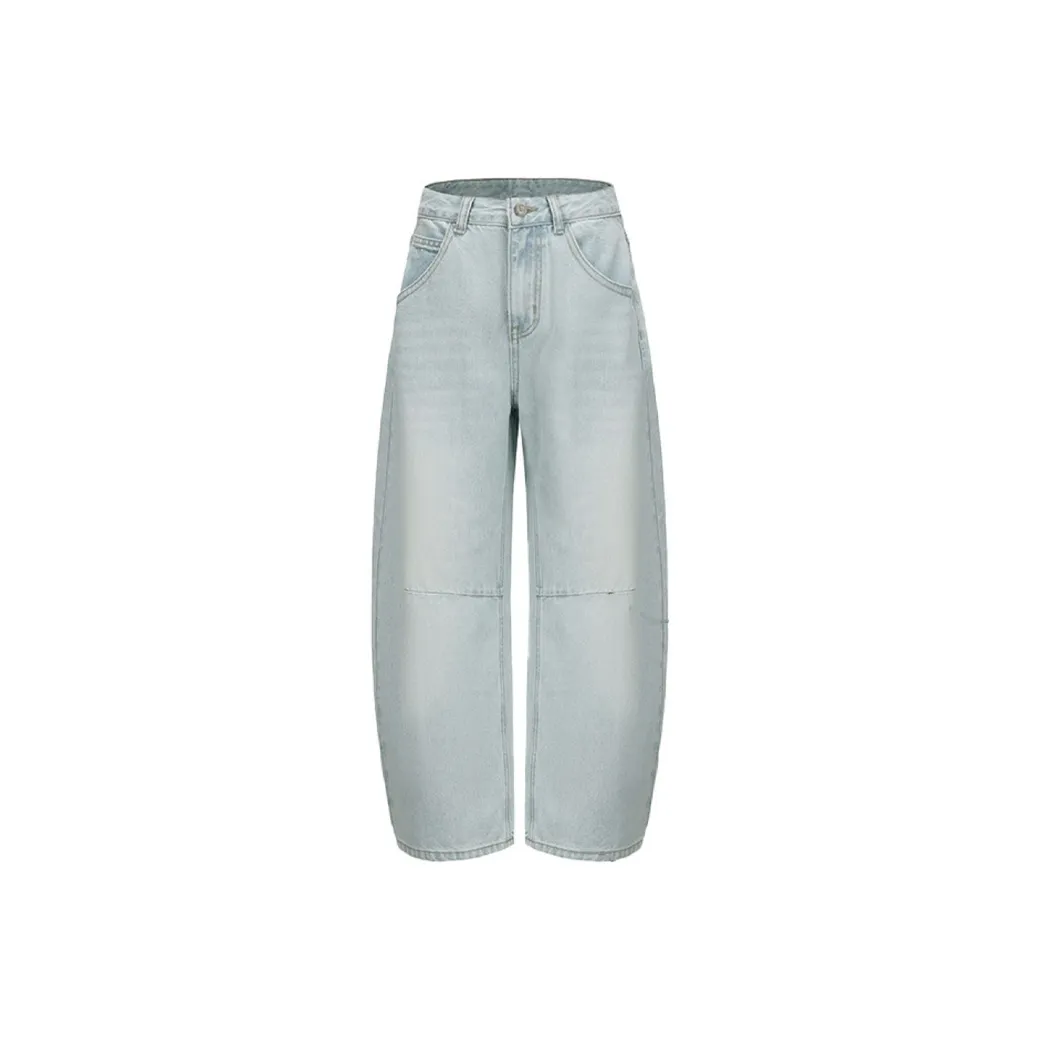 Dme Светло-синие брюки в форме груши, премиум-тенсел-хлопок, женские джинсы