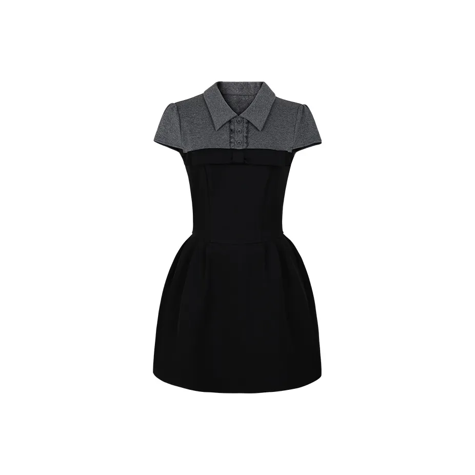 Matsumoto Soso Летнее Короткое Платье с Короткими Рукавами Женское