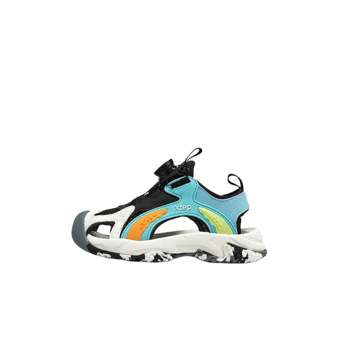 XTEP Дышащие Низкие Топы Детские Сандалии Черные Синие с Бабочкой Панель для Дети Возрастом 3-7 Лет