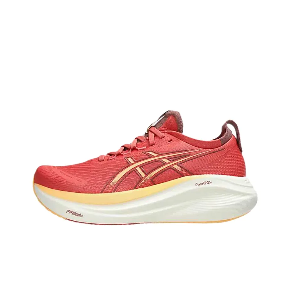 Asics Gel Nimbus 27 Амортизация Низкий Топ Беговые Кроссовки Женские Красные