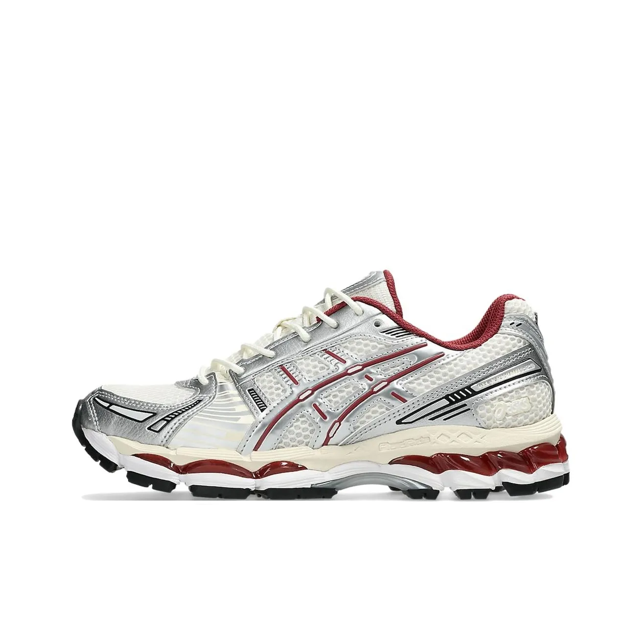 ASICS Гель Kayano 12,1 Устойчивый к истиранию Низкий Топ Повседневные Беговые кроссовки Унисекс Бежевый Серебряный