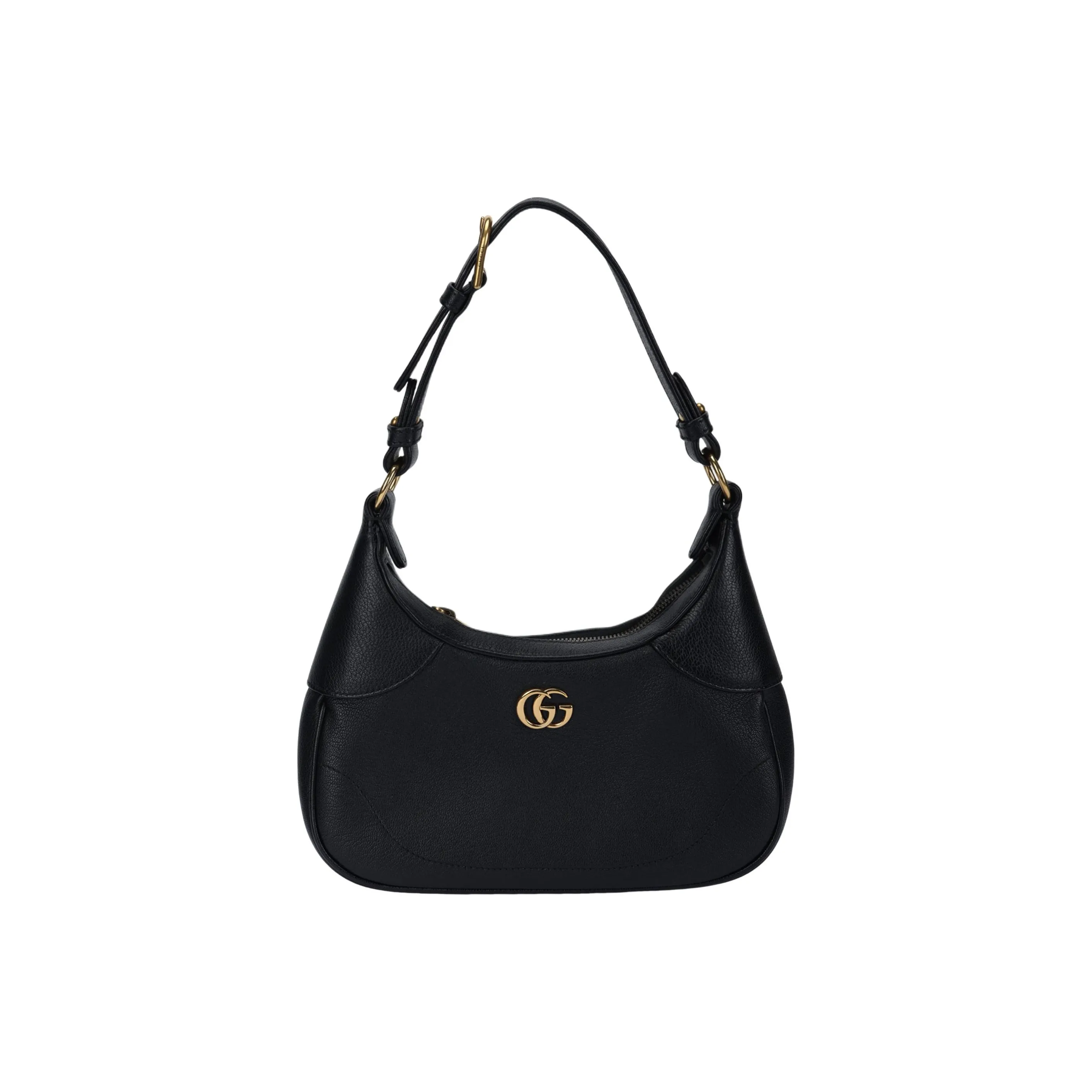 GUCCI Aphrodite Leather New Moon Shoulder Bag, Handbag, Shoulder Bag Small Size Women's Black