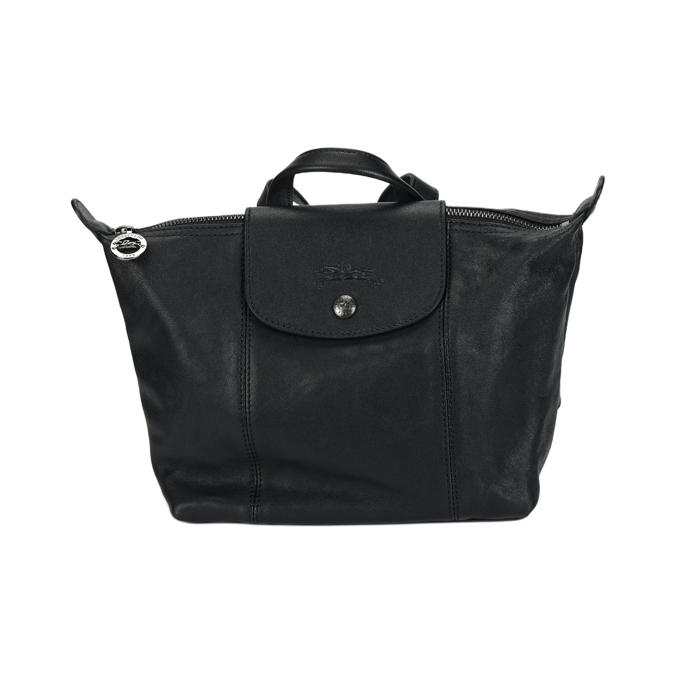 LONGCHAMP Le Pliage Cuir Коровья кожа Сумка через плечо Сумка Обычный Женский Черный