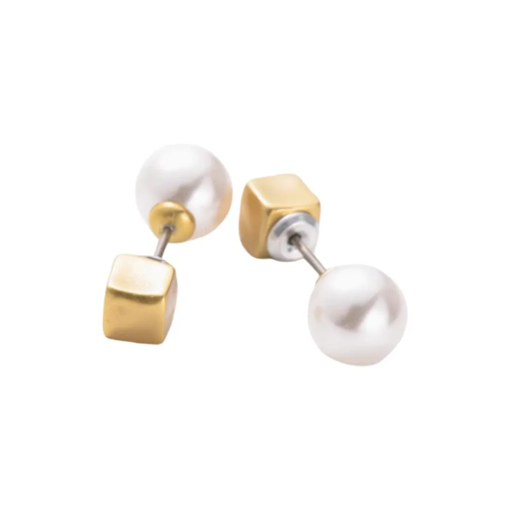 Fellala Glazed Бусины Серьги-гвоздики Женские Белые