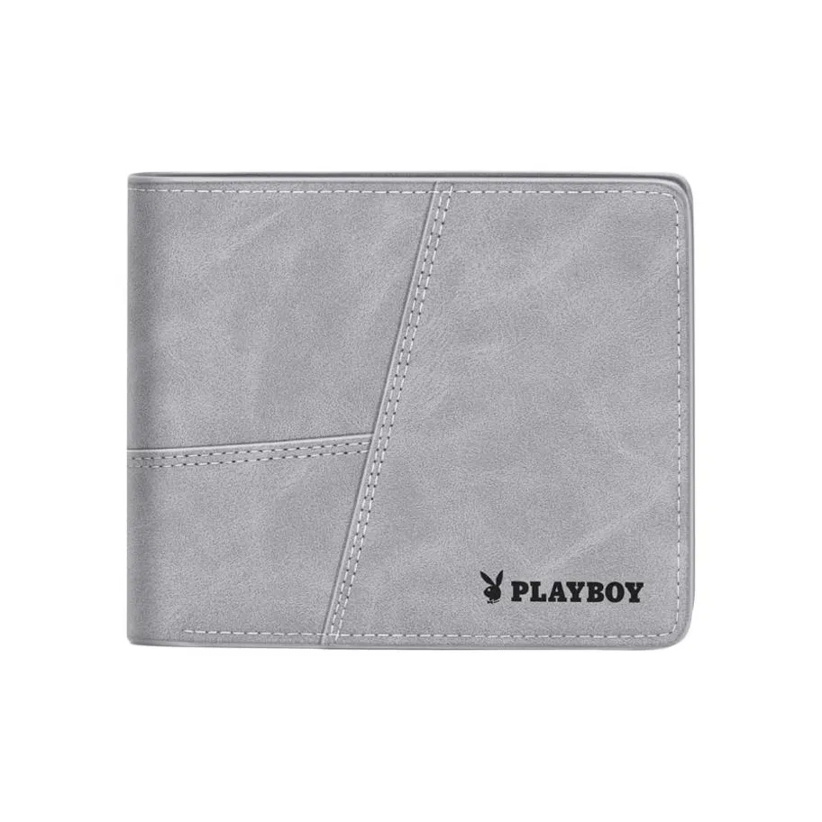 PLAYBOY Collaboration Микрофибра Синтетическая Кожа Кошелек Мужской Серый Черный