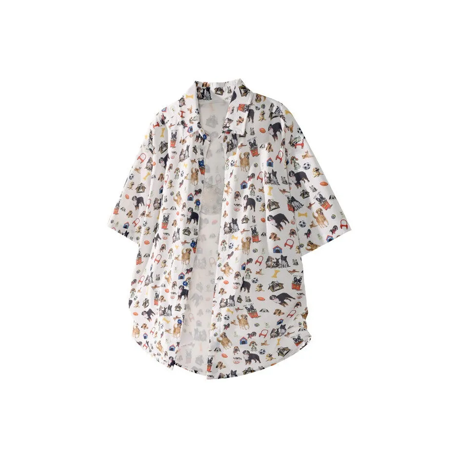 KEIRANDUN Щенок Белый Унисекс Рубашки