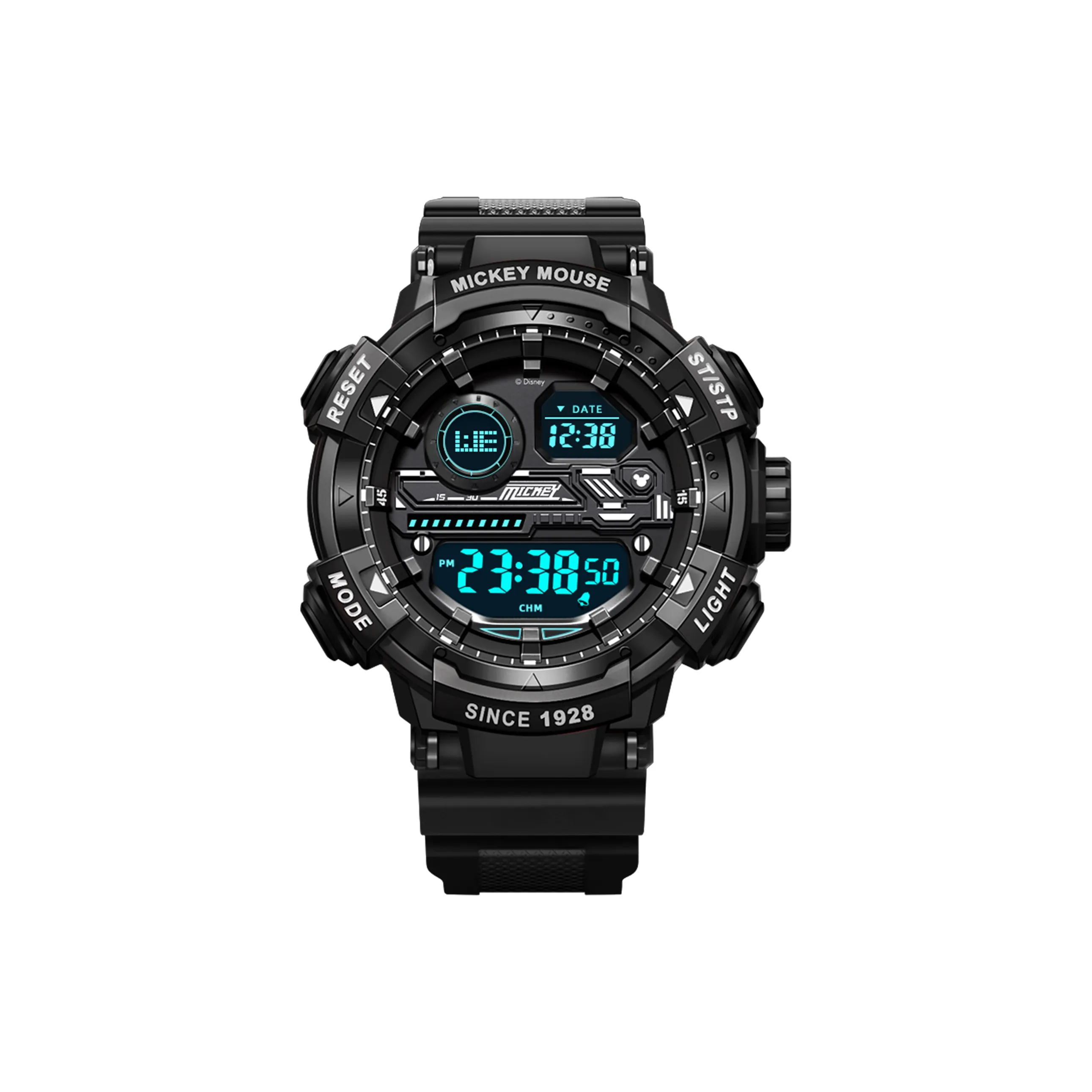 Disney Space Mickey Series Электронный механизм TPU ремешок Часы Мужские часы Черный циферблат