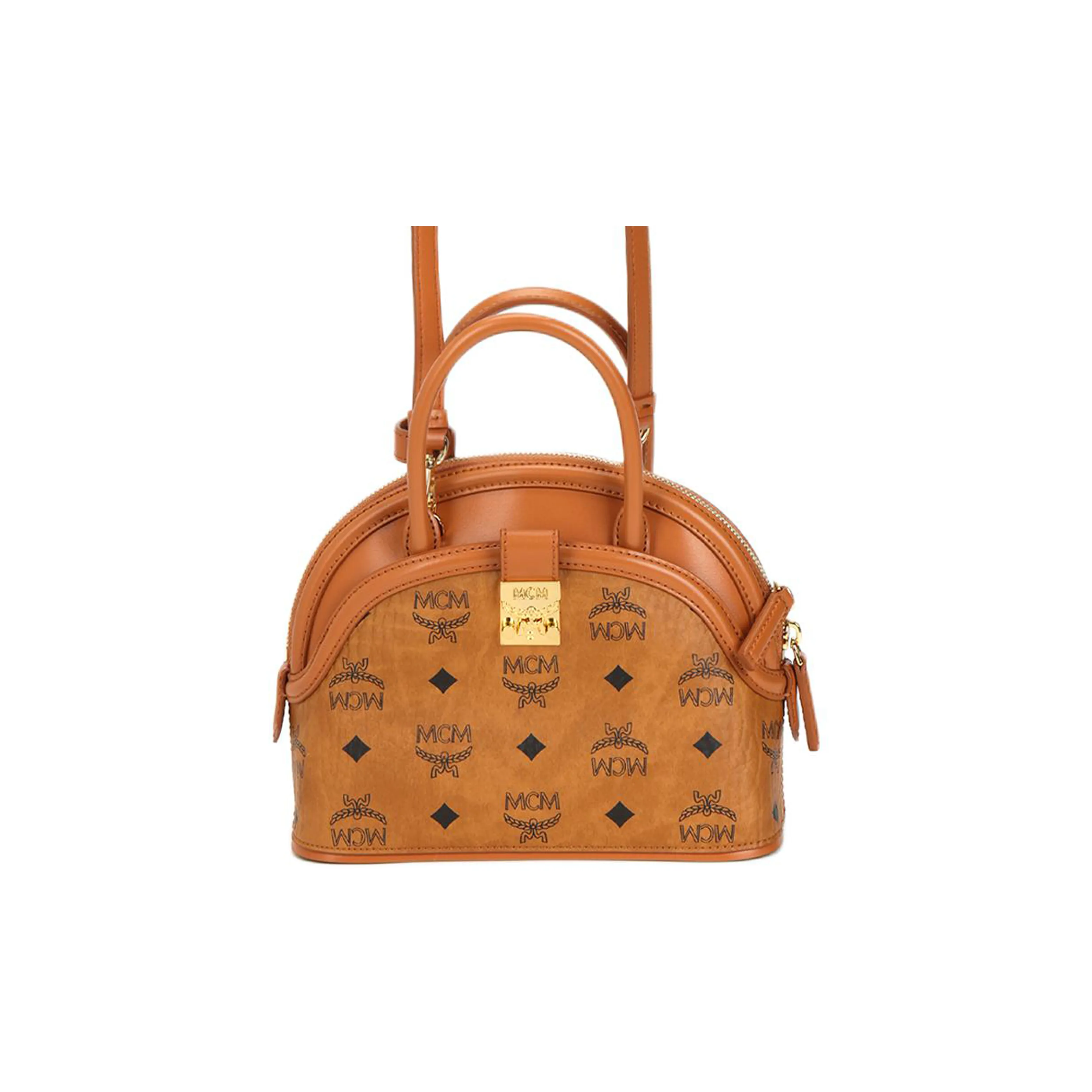 MCM Coated Canvas With Leather Trim Shoulder Bag, Crossbody Bag, Handbag Trumpets Women's