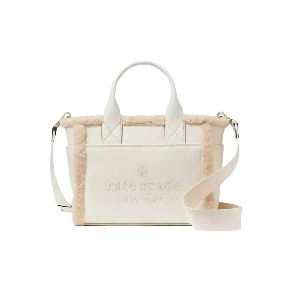 Kate Spade Искусственный мех с кожаными вставками цветовая схема "тот" сумка-тоут сумка для покупок сумка через плечо сумка цвет Women's White
