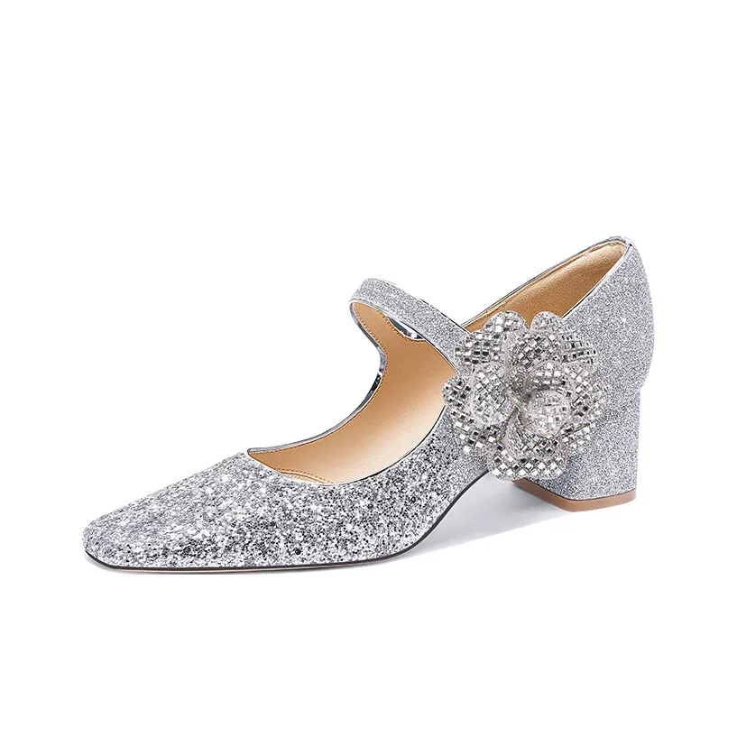 LOLY Mary Jane обувь женская серебряная розовая коробка "Whisper"