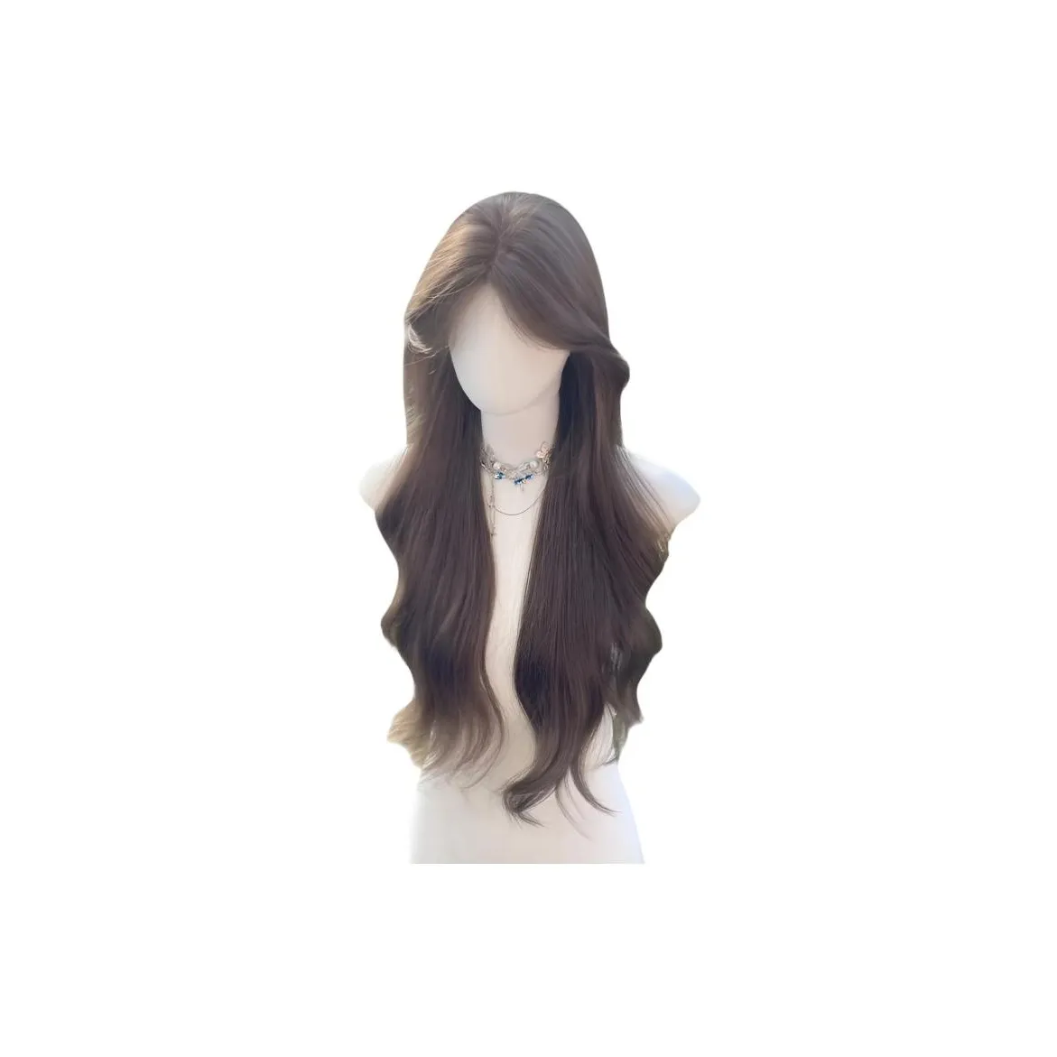 YOUXI Camellia Croissant Разделенный на восемь символов прядь большие волны полный комплект для головы