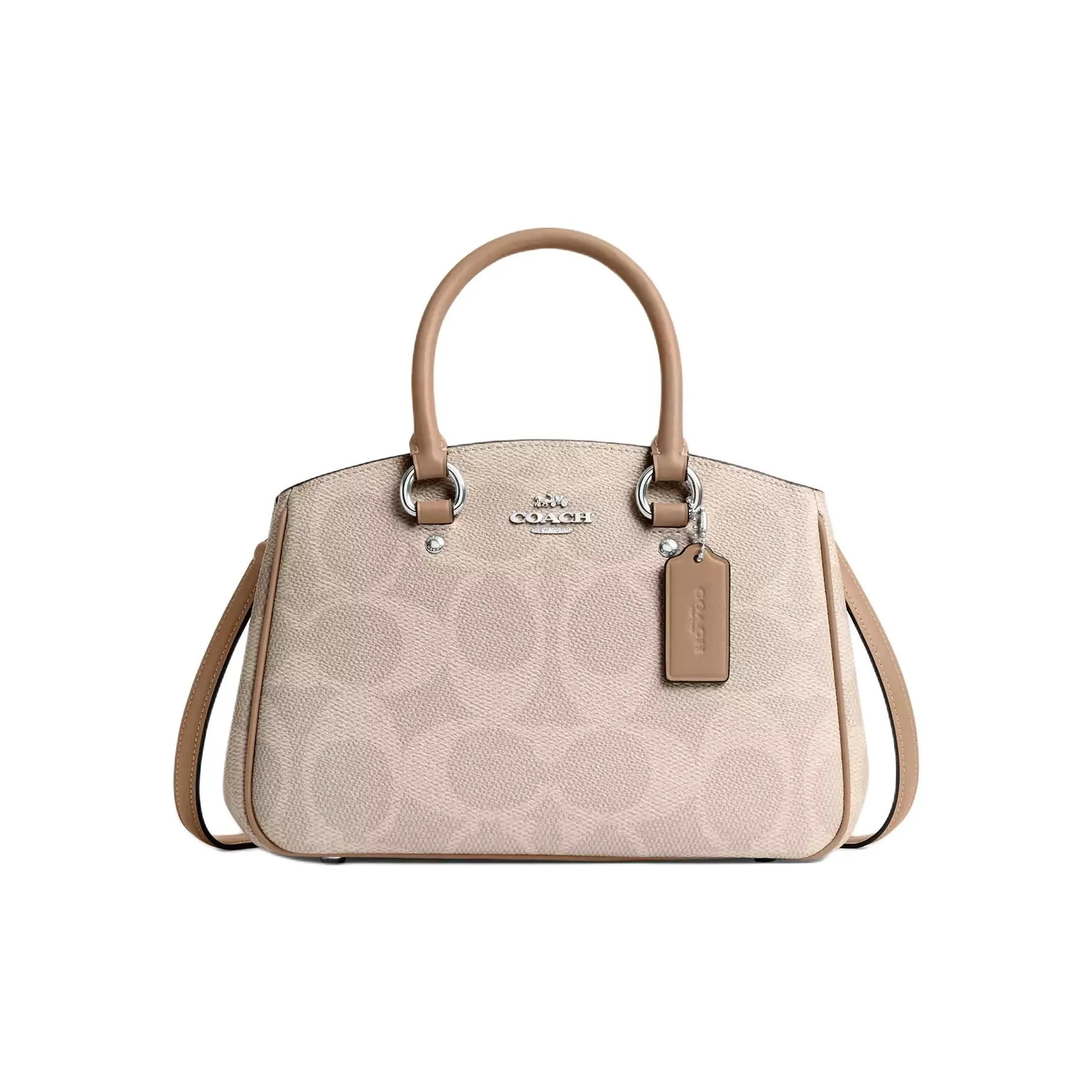 COACH Savannah Artificial Leather Shoulder Bag, Crossbody Bag, Handbag Trumpets Women's Sand Yellow & Taupe