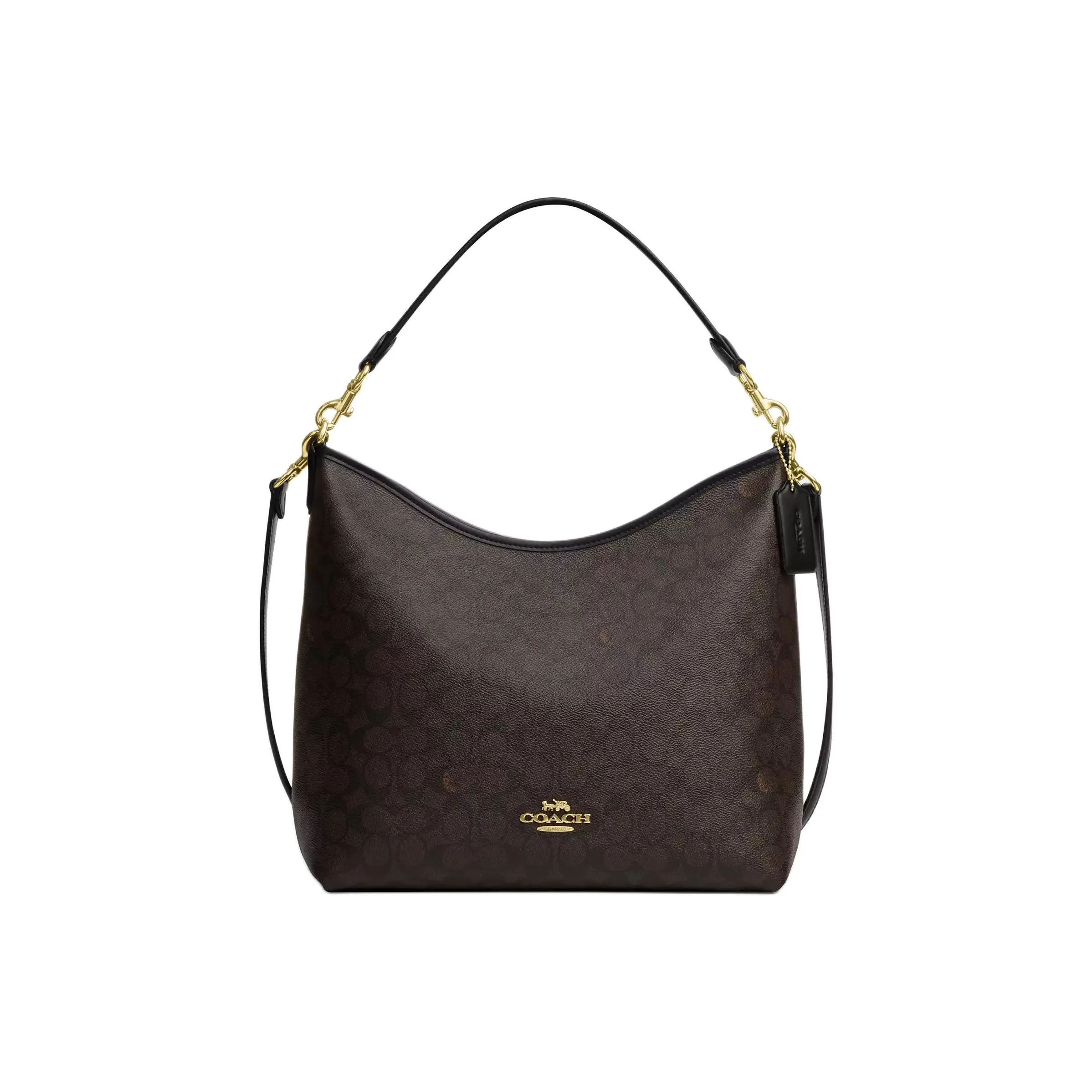 COACH Лорел Искусственная кожа Сумка через плечо Сумка на плечо Большая Женская Ореховая и Черная