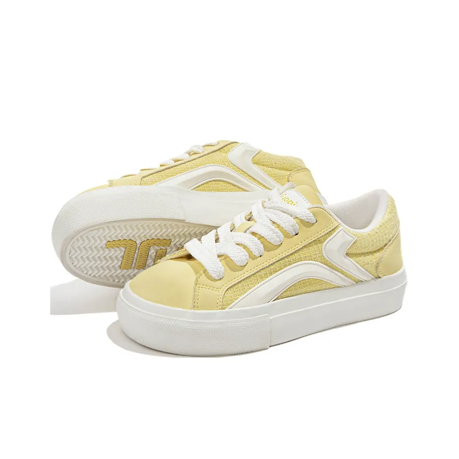 TUOPIN Pie Shoes Slip-Resistant Abrasion-Resistant Low Top Skateboard Shoes Women's Lemon