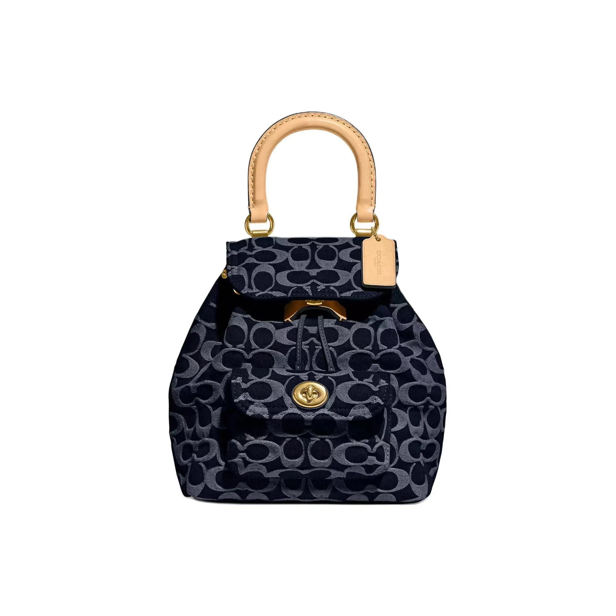 COACH Riya Fabric Backpack Medium Size Women's Blue