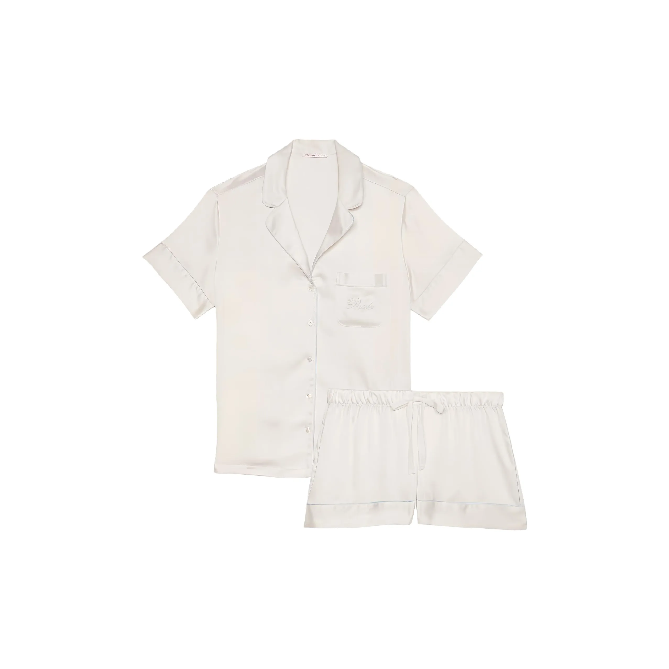 Victoria's Secret Сатин Короткий Комплект Пижам Кокосовый Белый Комплект Пижам Женские Шампанское