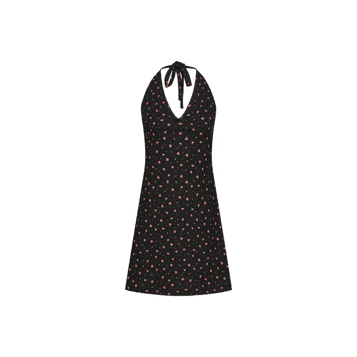 URBAN REVIVO Без рукавов Платье Женское Красное с принтом